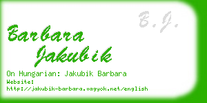 barbara jakubik business card